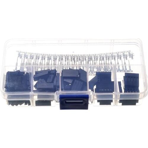 250PCS Jumper Pin Housing Header Crimp Black Terminals Kit For Electronic Appliance Connections 2.54MM Electric Wire Connectors