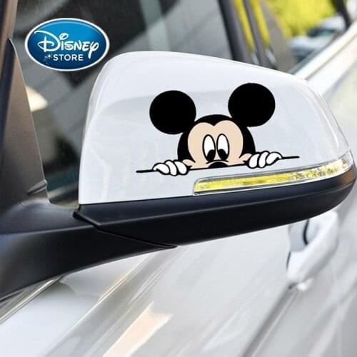 Disney Mickey Mouse Sticker Cartoon Minnie Car Sticker Cute Car Rear View Mirror Sticker Luggage Refrigerator Window Decorations