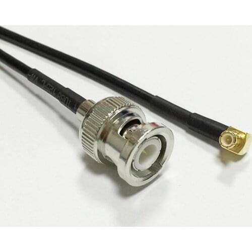 New BNC Male Plug Switch MCX Male Right Angle RF cable RG174 Wholesale 20CM 8" Adapter