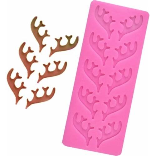 New Product 10 Elk Antlers Fondant Silicone Cake Mold Chocolate Mold DIY Cake Baking Decoration Mold A1601