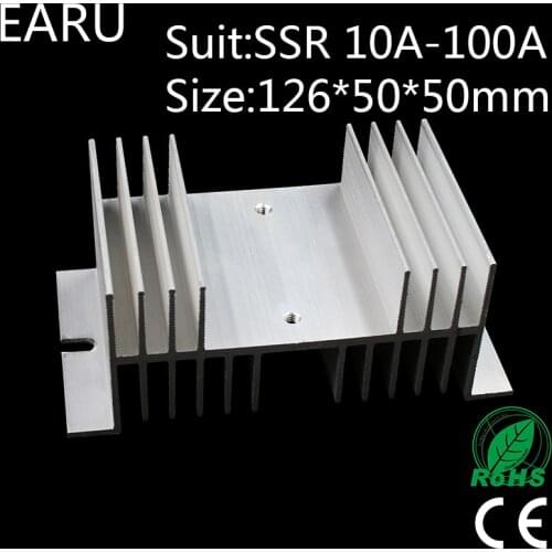 1 pcs W shape Aluminum Single Phase Solid State Relay SSR Heat Sink Base Small Type Heat for 10A to 100A Radiator OWholesale
