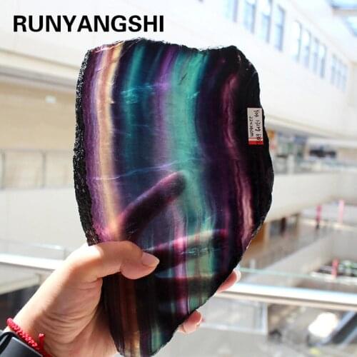 Natural fluorite crystal colorful striped fluorite rainbow quartz jewelry stone ornaments crystal original for gifts