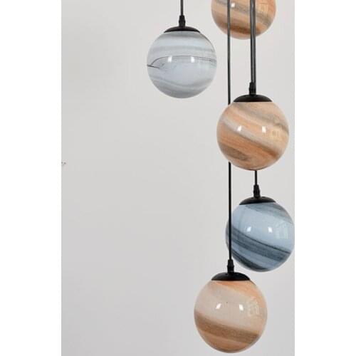Pendant Lamp Bedroom Led Chandelier Light Home Living Dining Room Modern Planet Glass Restaurant Corridor Ceiling Lighting