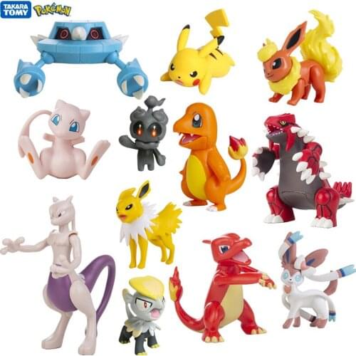 Pokemon 4-13Cm Toys Model Cartoons Movie Anime Figure Pikachu Eevee Charmander Mewtwo Collection Dolls Child Birthday Best Gift