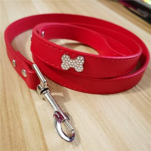 Good Quality Dogs Leash S#1.5*120 Cm M#2.0*120 Cm Pink Black Red Pet Outdoor Walking Soft Pu Leather Dog Leashes Lead