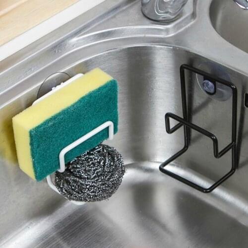 Practical kitchen storage rack rack sponge wrought iron wall basket cloth drain hanging bag rack dishwashing shelf suction cup