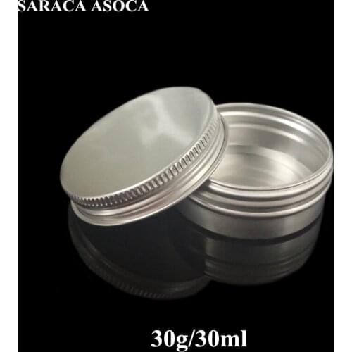 30ml Empty Refillable Aluminum Jars 30g Silver Metal Tin Cosmetic Containers Crafts Packaging Cosmetic Small Aluminum Box 100PCS