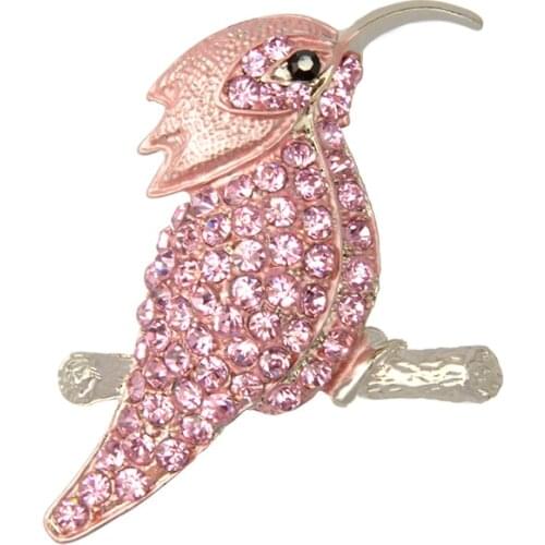 Pink Rhinestone Crystal Trochilidae Animal Design Brooch Pin Women Wedding Bridal Jewelry