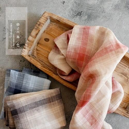 2pcs/set Red, black and blue checkered soft Ramie Cloth Napkins