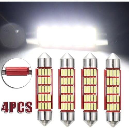 4pcs Car Festoon Lights 41mm 42mm LED Reading Lights C5W C10W 4014 20SMD Auto Interior Dome Lamp Reading Bulb White Lamp