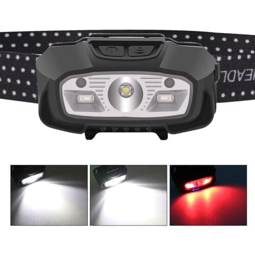 LED Headlight 4 Gears Super Bright Waterproof Light Portable Sensor Type-C Torch Fishing Lamp Portable Lighting
