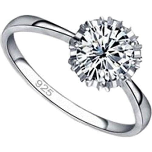 High Quality 925 Sterling Silver Jewelry Classic Simple Engagement Ring For Women 4 Size AAA CZ Wedding Anel Fast Shipping Gift