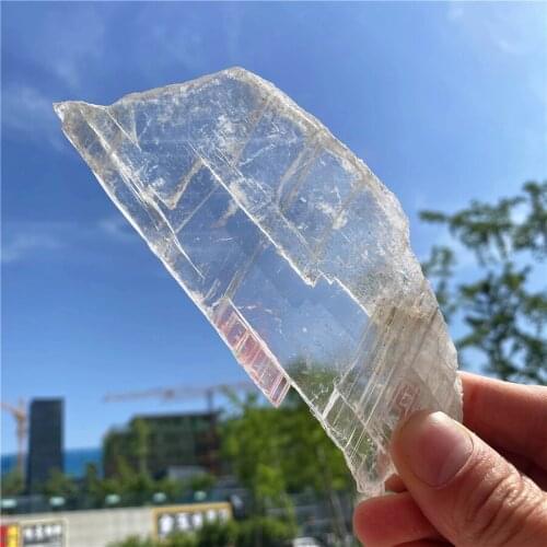 High Quality Natural White Rough Selenite Crystal Slab Transparent Gypsum Specimen Reiki Healing Home Decor Mineral