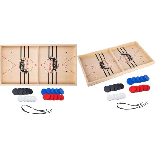 Fun Fast Sling Puck Game Foosball 2in1 Hockey Table Game Family Child Toy