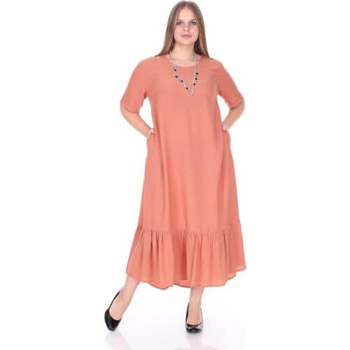 Womens Plus Size Casual Half Sleeve Ruffle Detail Dress Cobalt 1569