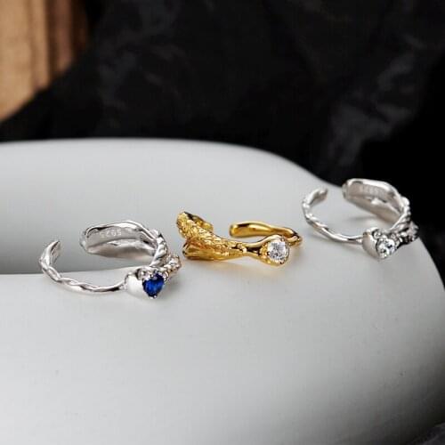 Amaiyllis S925 Sterling Silver Irregular Texture Handmade Ring Light Luxury Open Crystal Index Finger Ring Jewelry For Women