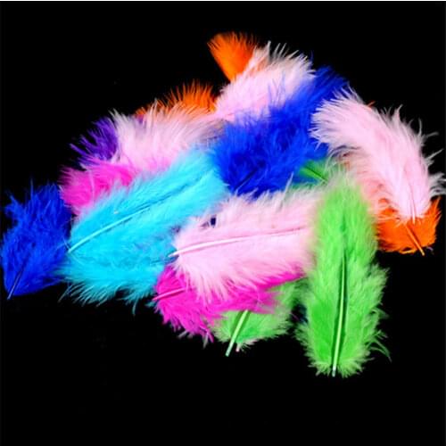 100PCs 7-10 cm Multicolor Feathers Puffy Wedding Dress DIY Christmas Gift Box Filler Decoration Craft Accessories