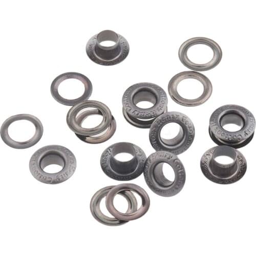 200SETS Copper Gun black Garment eyelets scrapbooking with grommets inner 6mm for Belt Cap Bag Tags Clothes Accessories DIY
