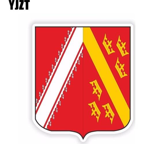 YJZT 9.8CM*11.5CM Car Sticker Alsace France Coat Of Arms Helmet PVC Decal Stickers 6-1544