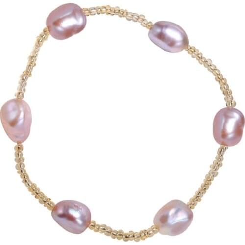 5 Colors Fashion 9-10mm Freshwater Pearl Bracelet Irregular Baroque Pearl Jewelry Gift For Women Party Fine Jewelry Bangle