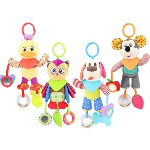 Baby Toys Animal Plush Baby rattle Toys Dog owl mouse duck Standing plush bed car bell Newborn toy for baby toys 0 12 months