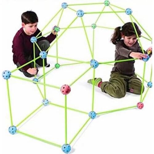 DIY 3D Kids Construction Fort Building Castles Tunnels Tents Kit Magination Cultivation Play House Assemble Toys Children Gifts