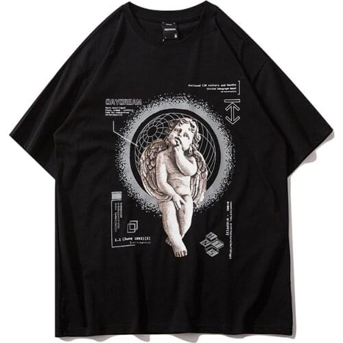 2021 Summer Cotton Fashion Brand Short Sleeve T-shirt For Man Oversized Men Hip Hop Mens Graffiti Cartoon Printed T-shirts H221