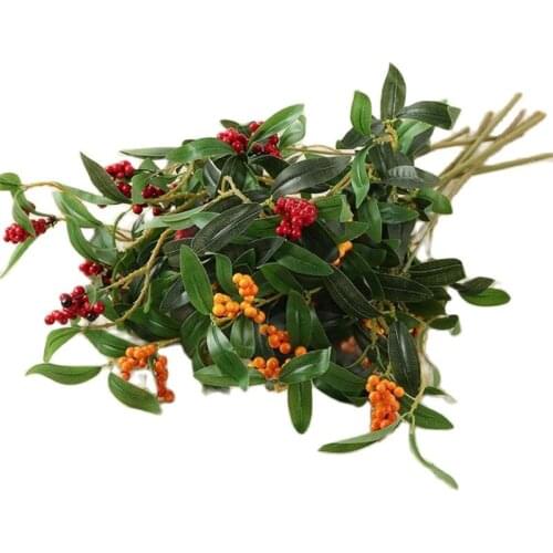 6Pcs Fake Long Stem Acacia Beans (3 Stems/Piece) 25" Length Simulation Foam Fruit for Wedding Home Decorative Artificial Plants