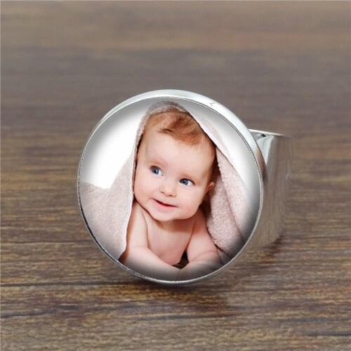 Custom Glass Ring Handmade DIY Photo of Your Baby Child Mom Dad Grandparent Loved One Gift for Family Gifts