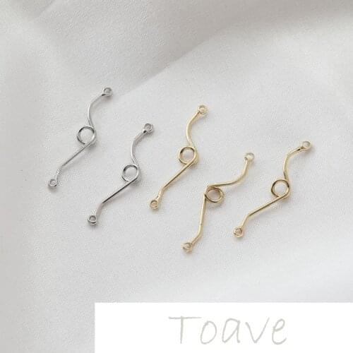 14K gold-clad small mini S-line double hanging link rod diy earrings hand-made material accessories 6pcs