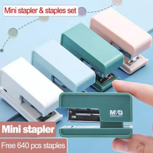 Mini Stapler Portable stapler Office Desktop Stapler 640 Standard 24/6 26/6 Staples Clip Stapler 20 Sheets Capacity for Student
