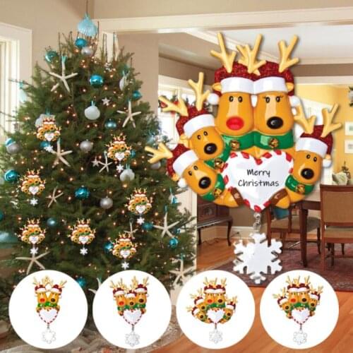 2022 New Christmas Decorations Reindeer Family For Home Tree Personalized DIY Hanging Pendants Heart Reindeer Xmas Tree Decor