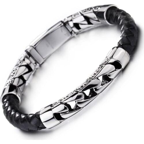 New titanium steel bracelet bracelet stainless steel bracelet trend domineering leather bracelet