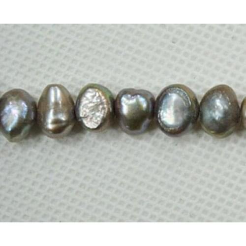 Wholesale Loose Pearl Jewellery,AAA 8-9 MM Top Quality Baroque Beads Dark Gray Color Natural Freshwater Pearl Jewellery