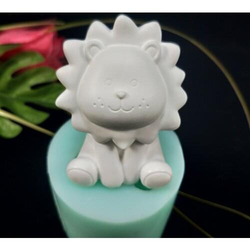 PRZY DW0175 3D Lion Soap Candle Mold DIY Handmade Soap Mould Silicone Mould Cartoon Animal Lion Baby Soap Moulds Silicone Rubber