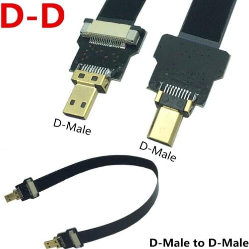 PV aerial cable, MICRO HDMI D male-D male soft flat cable for PTZ FPV