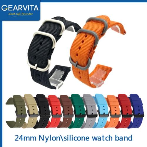 24mm Smart Watch Strap Nylon/Silicone Watchband For North EDGE Apache /Gavia 2 Smart Watch Outdoor Women Men Watch Band