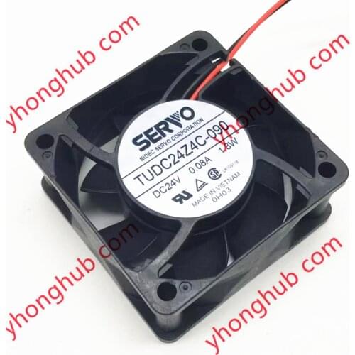 SERVO TUDC24Z4C-090 DC 24V 0.08A 1.8W 2-wire 60x60x25mm Server Cooling Fan