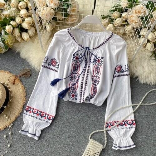 Vrouwen blouses 2020 Elegant Women Shirt Blouse autumn Casual Long Sleeve Shirt Pullover embroidery Female Blusa Tops