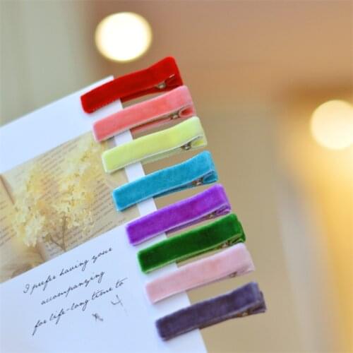 10pcs/Lot 4.5CM Hairpin Clips Base for Jewelry Making Elegant Velvet Cover Hairclip Diy Kids Girls Headwear Accessories