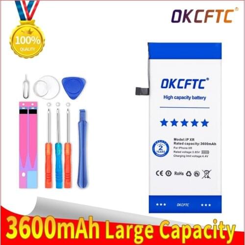 OKCFTC Real Capacity Replacement Battery For Apple IPhoneXR Batterie Lithium Phone Battery with Tools 3600mAh
