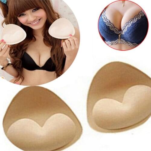 1 Pair New Summer Women Chest Cup Breast Bra Bikini Insert Chest Pad For SummerSwimsuit Padding Inserts Sponge Foam Bra Pads
