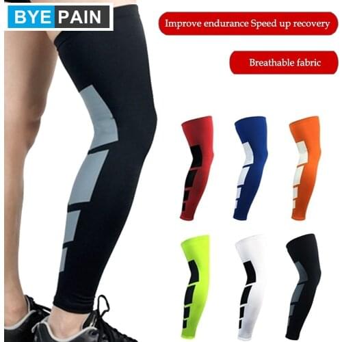 1Pcs BYEPAIN Anti Slip Full Length Compression Leg Sleeve Calf & Shin Splint Support Protect for Pain Relief &Recovery
