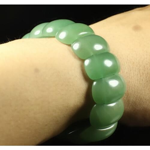 100% Real green jade bracelet bangle jadite jade beads bracelets jade jewelry christmas bracelet add certificate