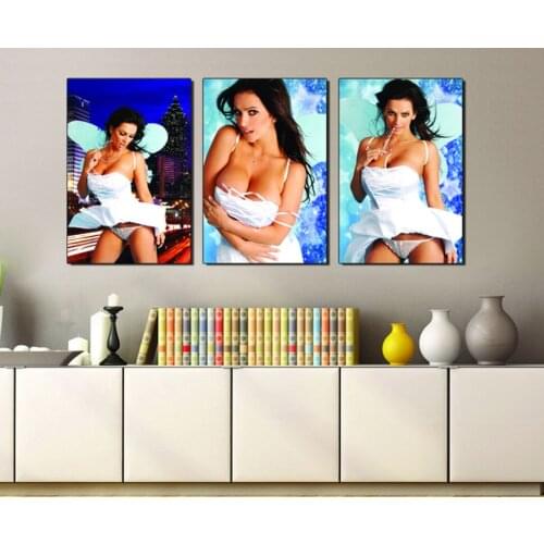 3 Pieces Modern Canvas Oil Painting Printed Sexy Women Canvas Paintings Canvas Art Wall Pictures For Living Rooms No Frame