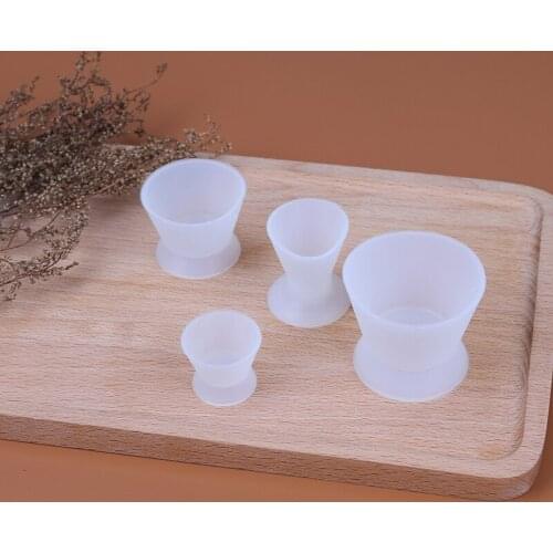 4pcs/set Dental Lab Silicone Mixing Cup Self-solidifying Cups Dentist Dental Medical Equipment Rubber Mixing Bowl