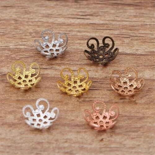 SIXTY TOWFISH 50 Pieces DIY Jewelry Accessories Size 4*10mm Copper Materials Flower Slice Charms