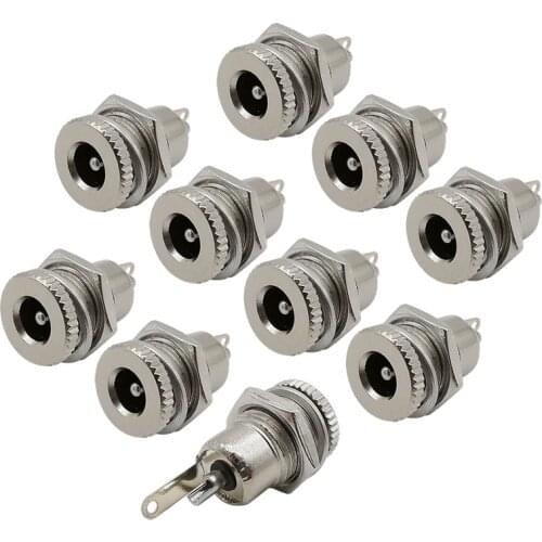 10Pcs DC-099 5.5X2.1mm / 5.5x2.5mm DC Power Socket Jack Female Panel Mount Connector 5.5*2.1/5.5*2.5 DC099 DC Power Jack Adapter
