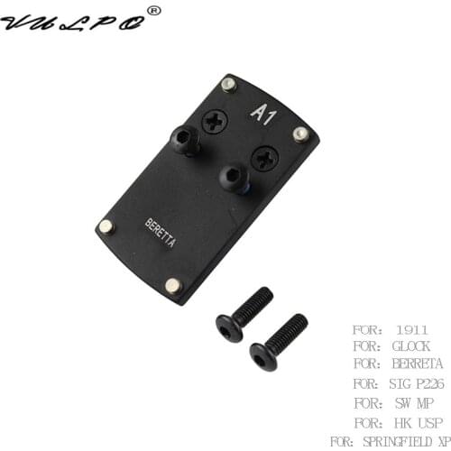 VULPO Glock Colt 1911 Berreta HK USP SIG P226 S&W M&P Springfield XD Micro Reflex Red Dot Sight Mount Base Adapter Plate