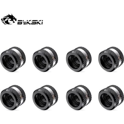 Bykski Hard Tube Fitting OD16mm OD14mm OD16mm Hand Compression Copper Fitting G1/4' use for PMMA/PETG Rigidity Acrylic Tube